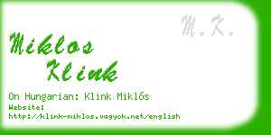 miklos klink business card